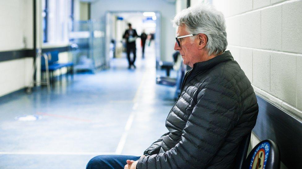 Man waiting in hospital