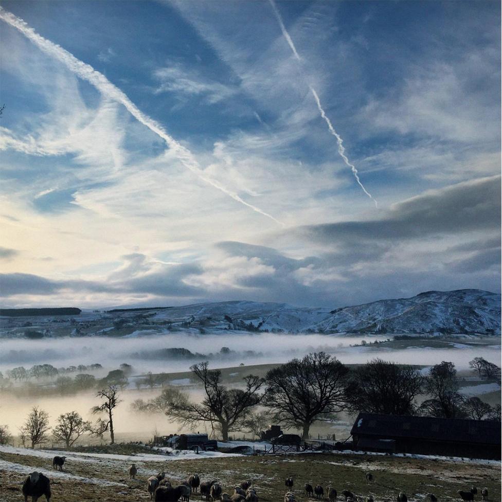 A wintery scene in the Lake District fells