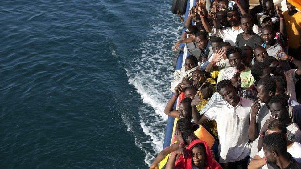 Migrants from north Africa at Trapani harbour, Southern Italy (20 August 2016)