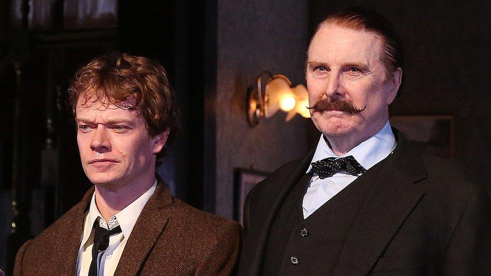 Alfie Allen and David Threlfall in Hangmen on Broadway