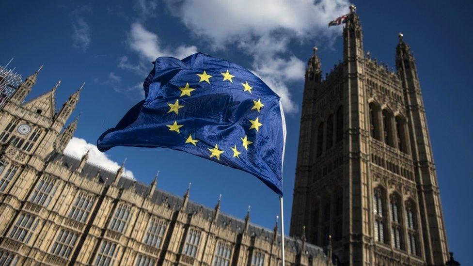 EU flag outside Westminster