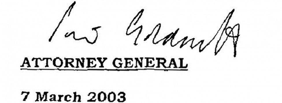 Lord Goldsmith's signature