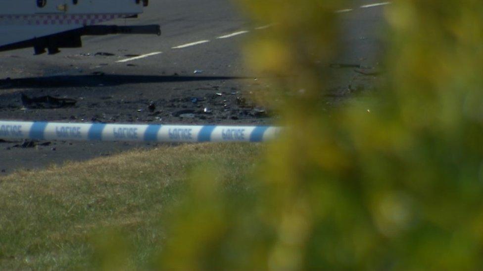 Debris at the crash scene