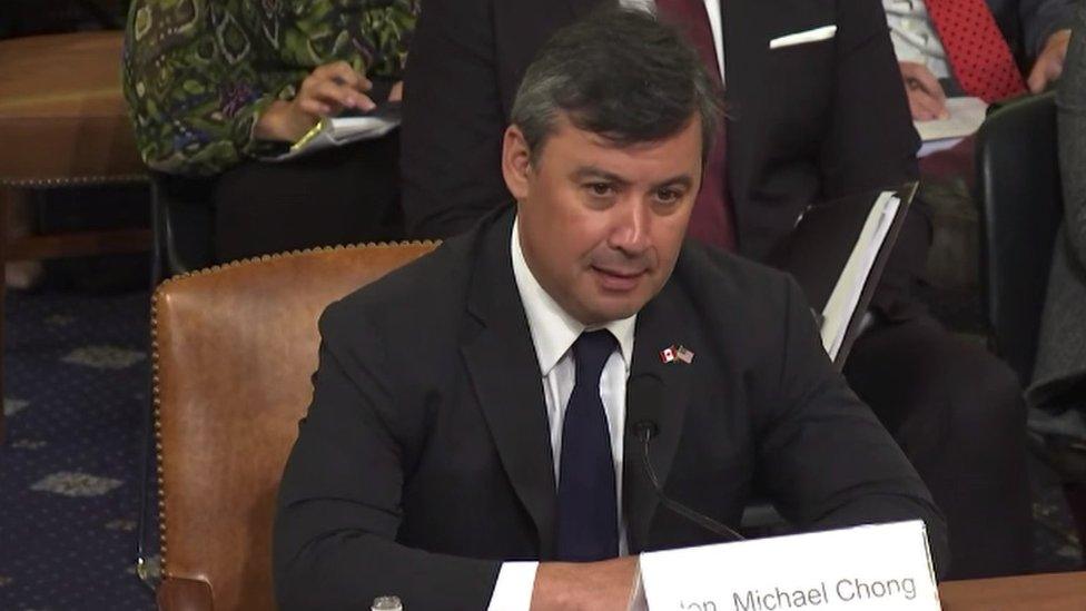 Photo of Michael Chong testifying before the Congressional-Executive Commission on China