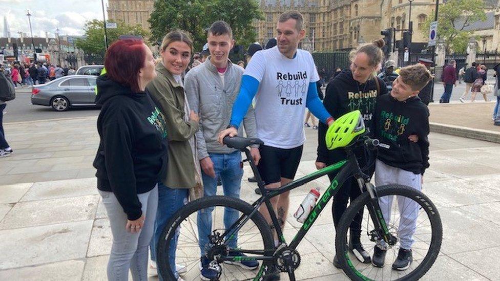 Michael Harnett with his family in London