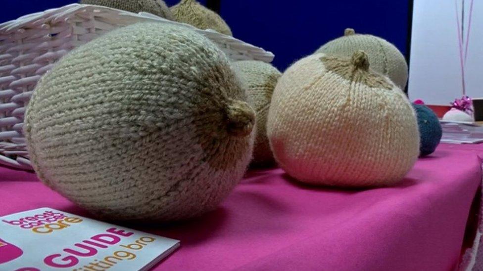 Knitted crochet breasts