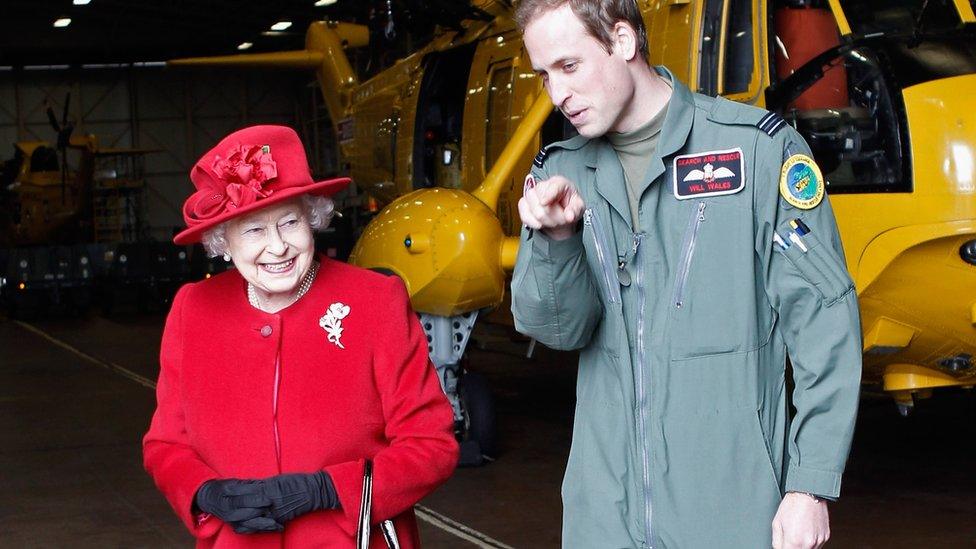 Queen Elizabeth II and Prince William