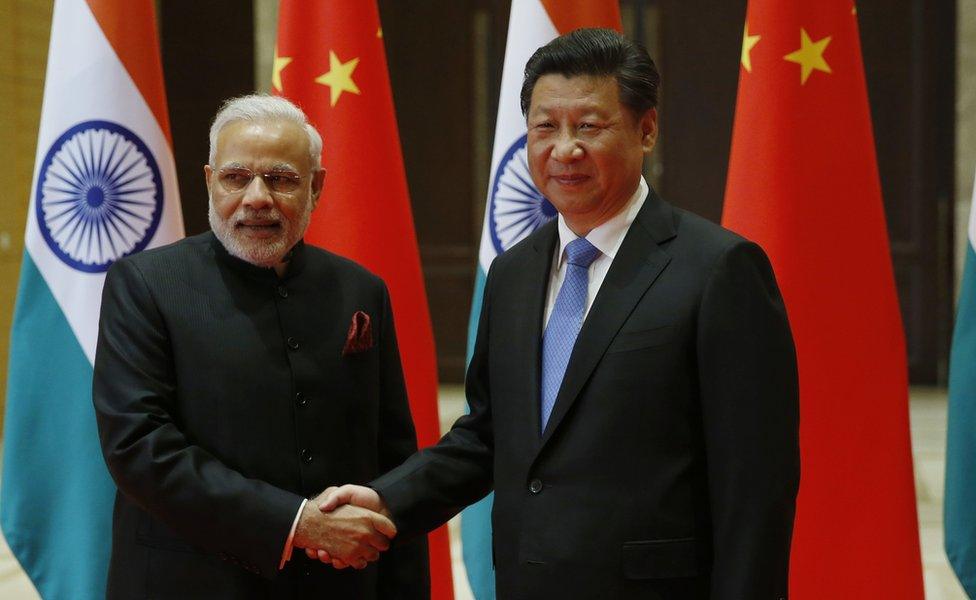 Narendra Modi and China's Xi Jinping