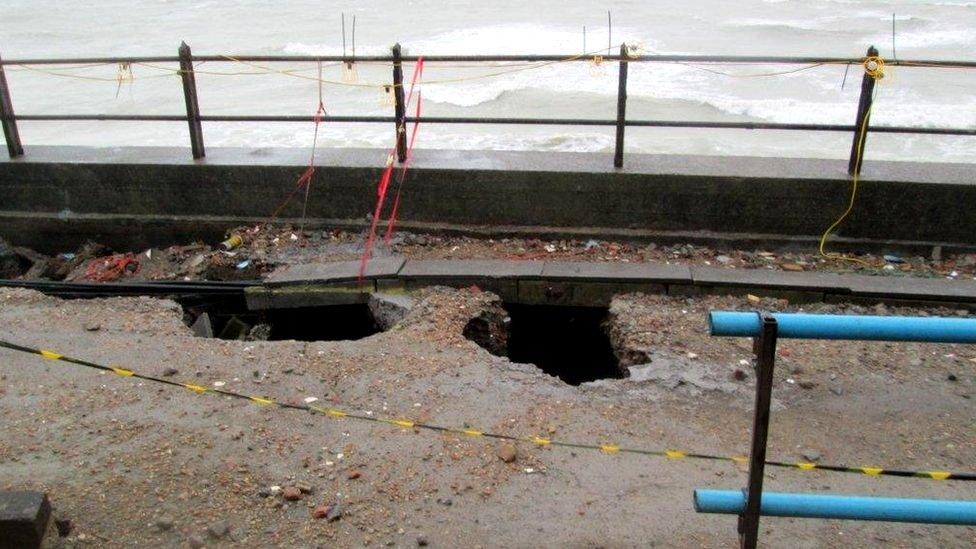 Trackside damage at Folkestone