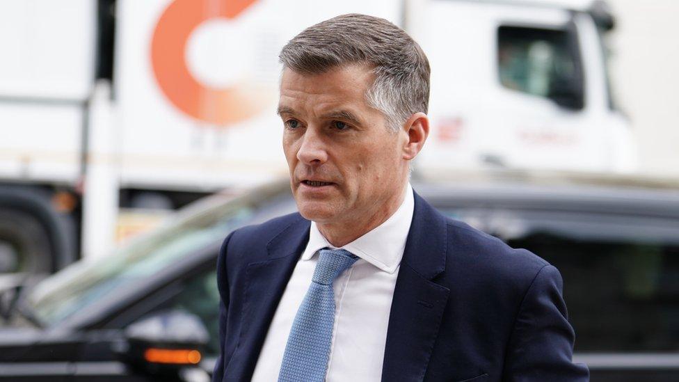 Transport Secretary Mark Harper arrives at the Cabinet Office in Whitehall, London.