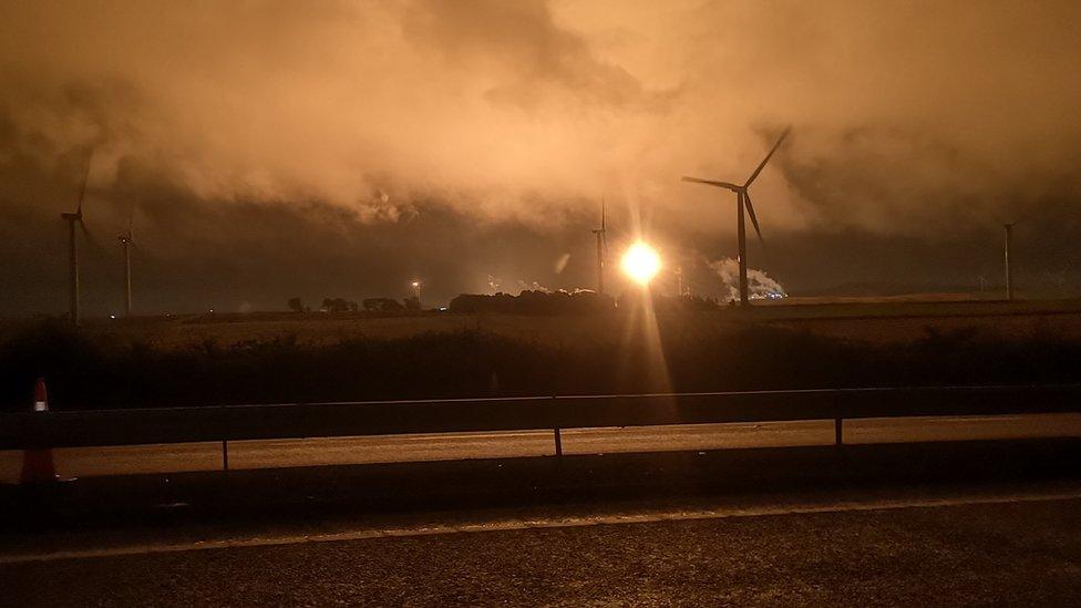 Mossmorran flaring at midnight