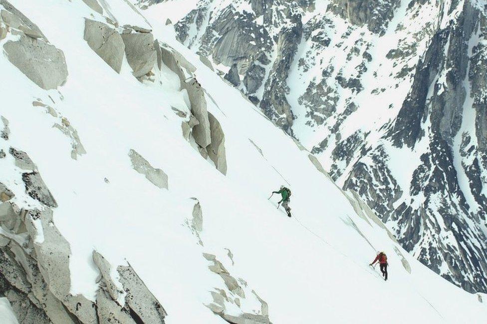 Matt and Jon climbing the mountain