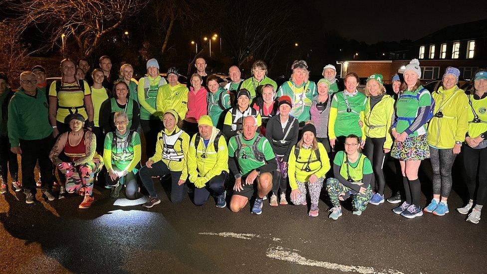 More than 50 runners set off from Stubbington carrying backpacks