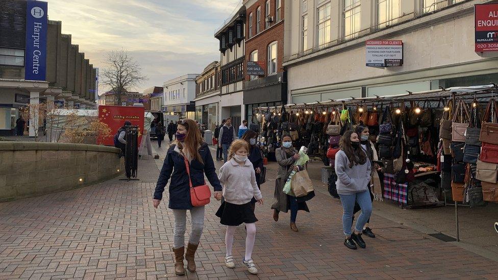 Shoppers in Bedford