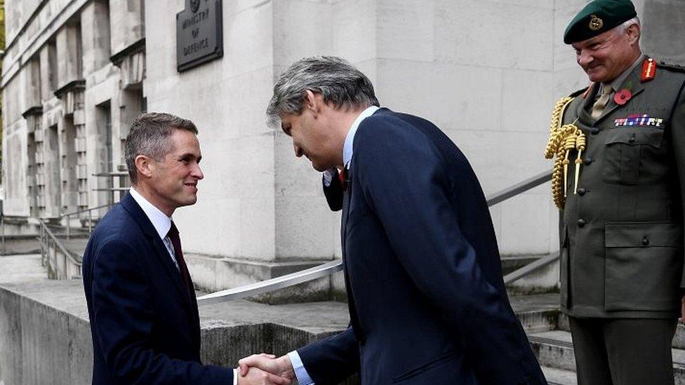 Gavin Williamson arrives at the MoD