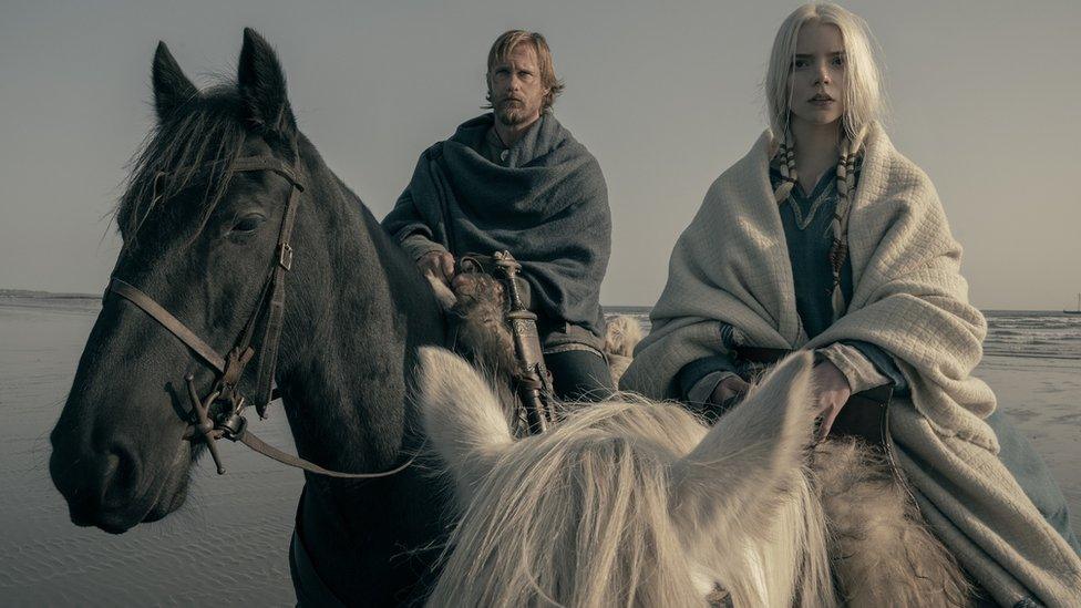 Alexander Skarsgård stars as Amleth and Anya Taylor-Joy as Olga