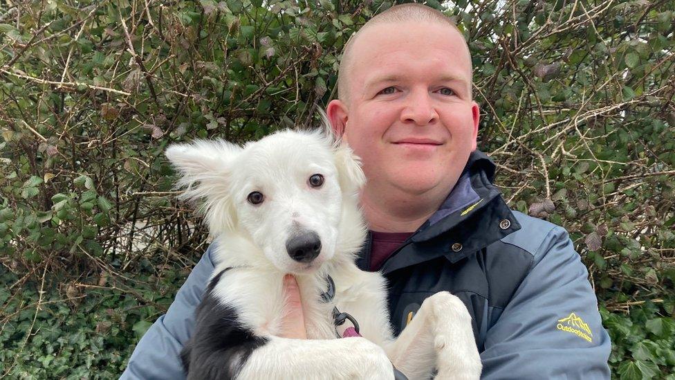 James Cosens with his dog Rosie