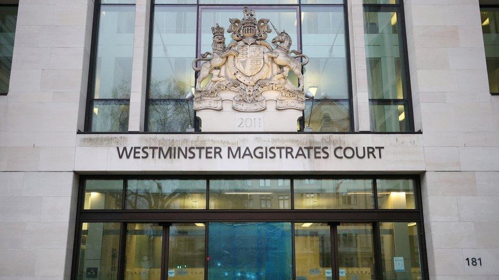 Entrance of the Westminster Magistrates Court in London