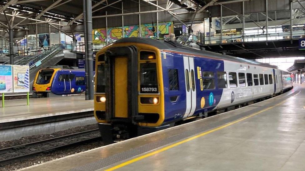 Northern train in Leeds station