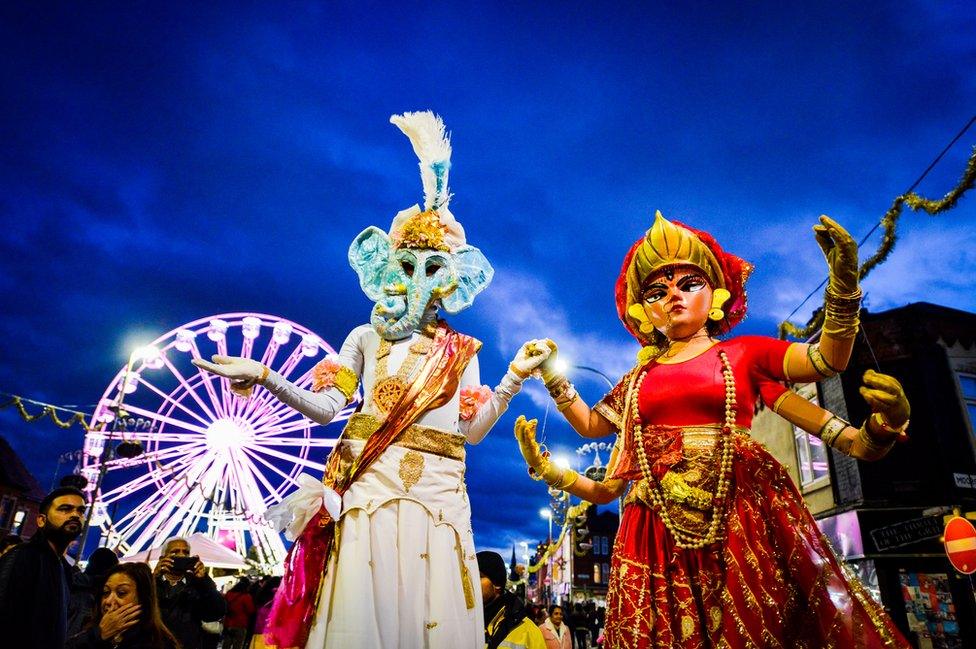 Diwali light switch on in Leicester 2019