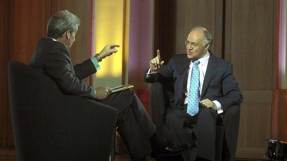 Jeremy Paxman and Michael Howard during the 2005 election