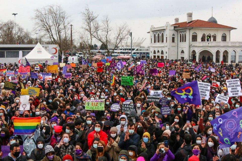 Istanbul rally against Erdogan decree, 20 Mar 21