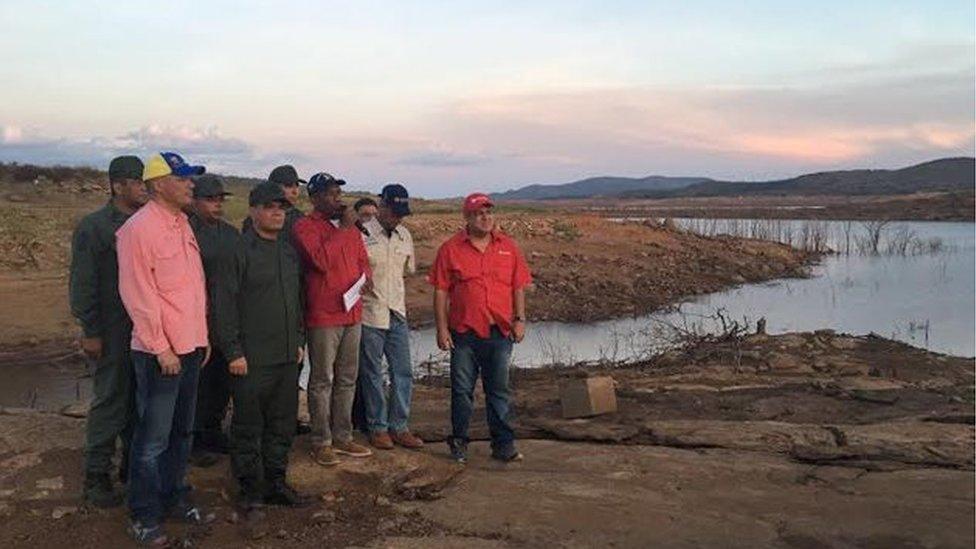 Members of the Venezuelan government at the Guri dam