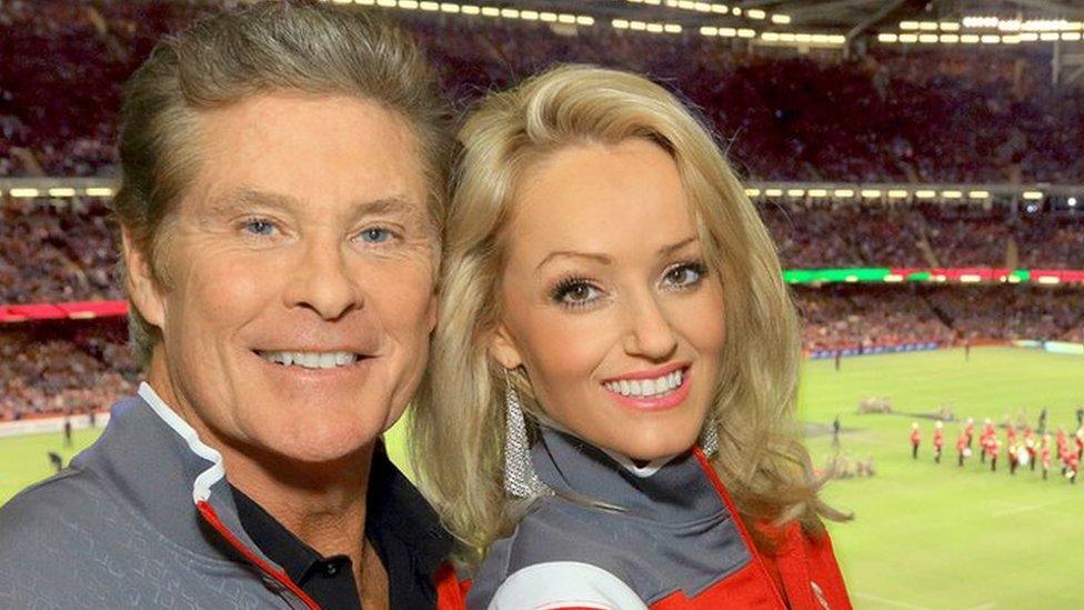 Hayley Roberts and David Hasselhoff