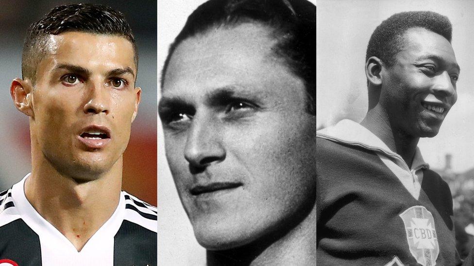 Ronaldo, Bican and Pele.