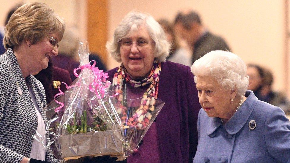 Queen at WI meeting, Sandringham