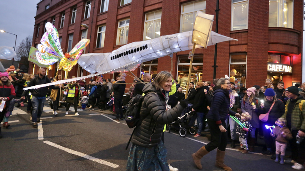 Concorde lantern in Bedminster Winter Lantern Parade