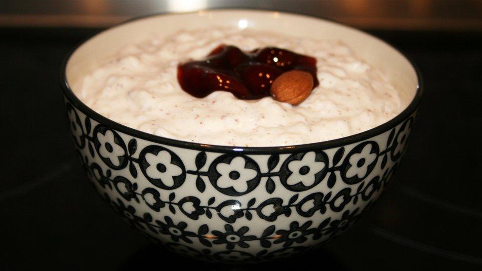 Bowl of rice pudding