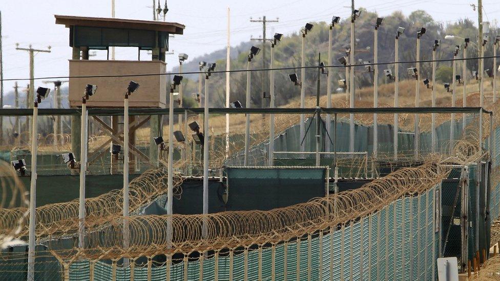 The exterior of Camp Delta is seen at the US Naval Base at Guantanamo Bay, in this 2013 file photo