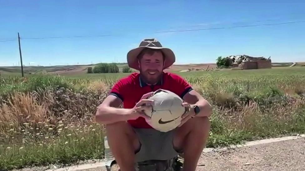 Stafford fan dribbles football from Morocco home