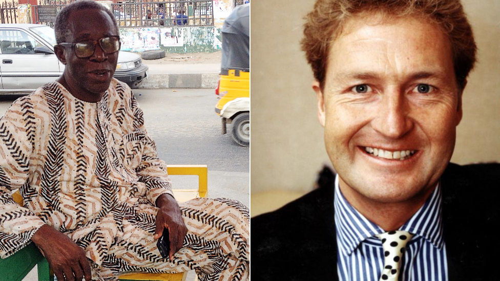 Left: Sola Odunfa in Lagos Right: BBC presenter Julian Marshall