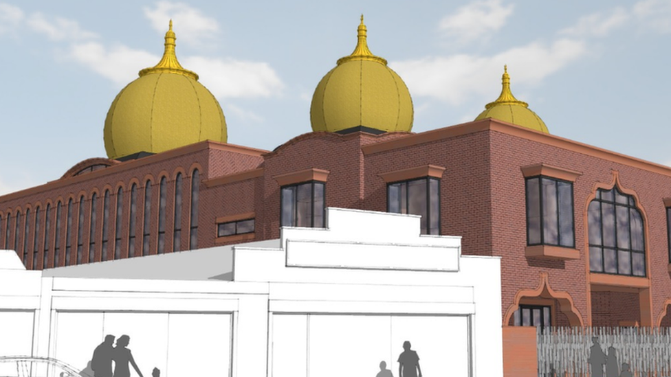 Drawing of the planned temple