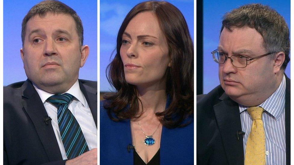 Robin Swann, Nichola Mallon and Stephen Farry