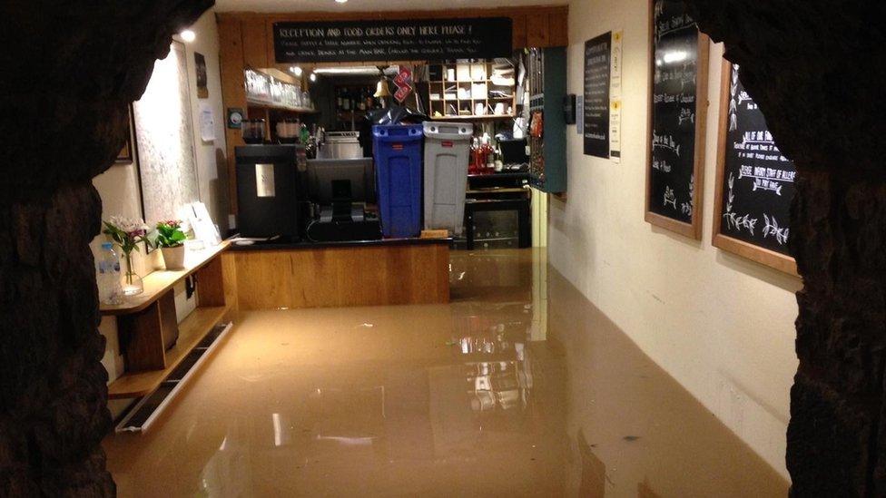 Flood-affected bar