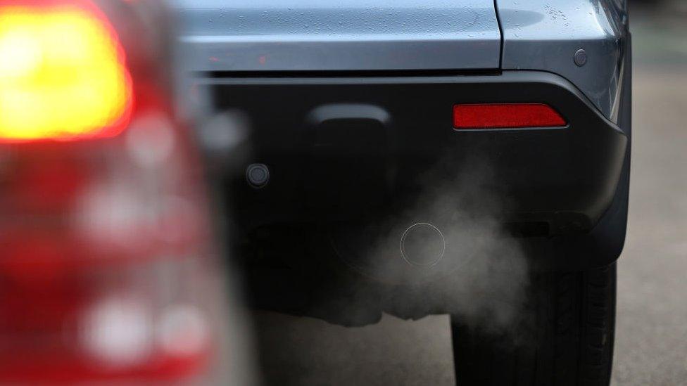 Car exhaust fumes