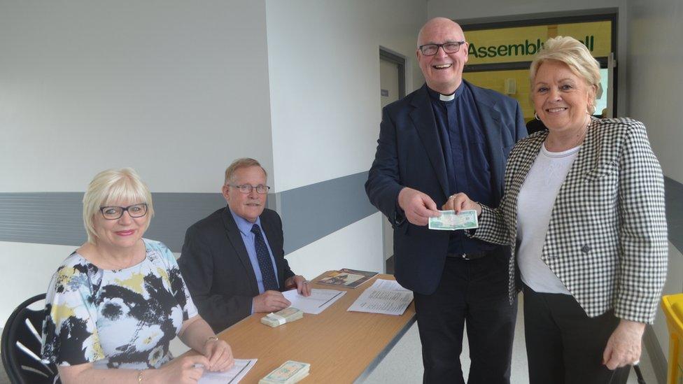 Elaine Way, David Holmes, Canon Hoey and Ann Turner