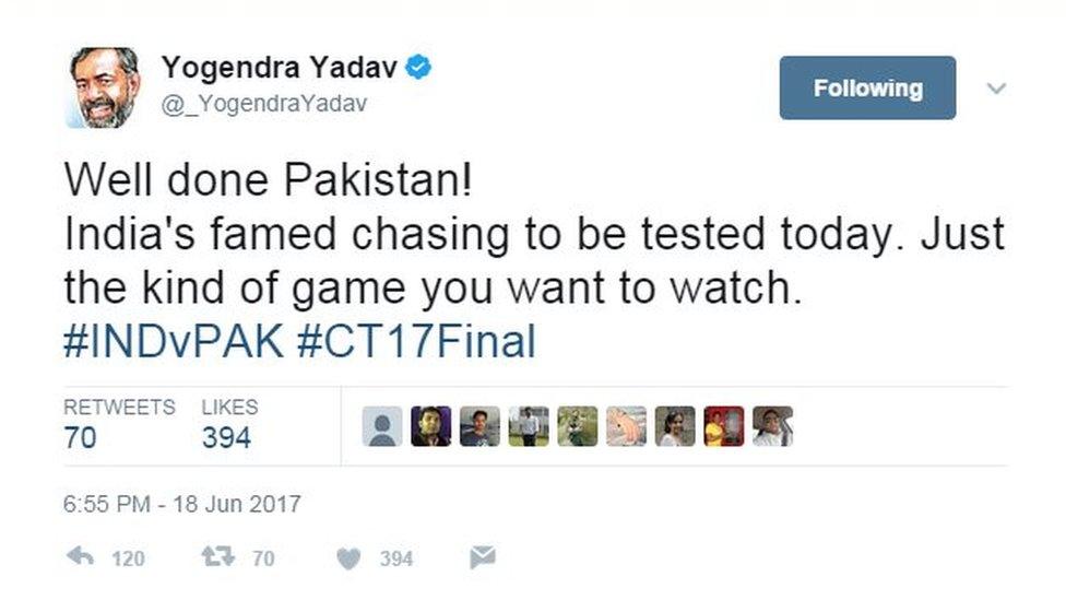 Well done Pakistan! India's famed chasing to be tested today. Just the kind of game you want to watch.