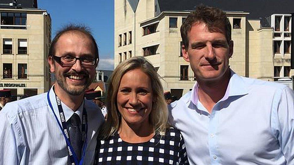 Jonathan Ali with Sophie Raworth and Dan Snow