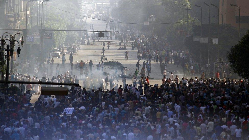 Supporters of the Muslim Brotherhood and Egypt's ousted president Mohamed Morsi gather in Cairo, August 2013