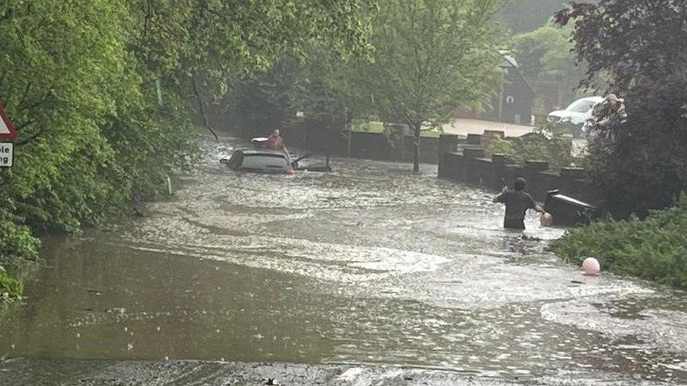 Flooding at Hitch Wood in Hertfordshire