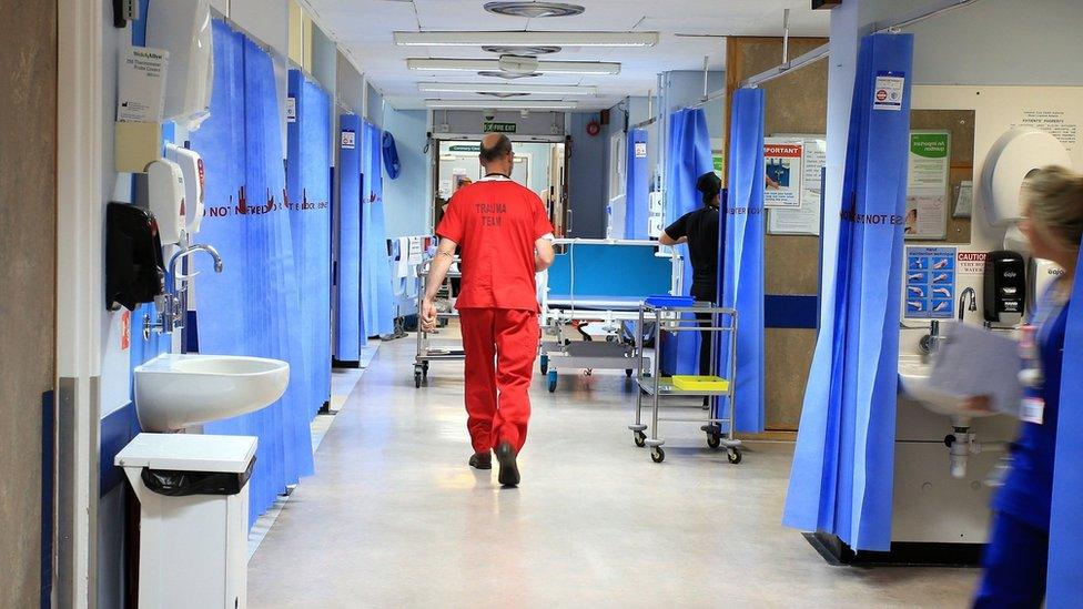 A nurse in a hospital ward