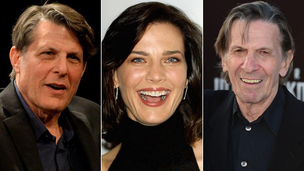 Adam Nimoy, Terry Farrell and Leonard Nimoy