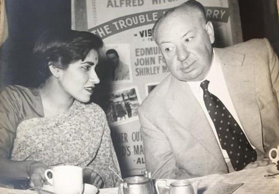 Gulshan Ewing with Alfred Hitchcock