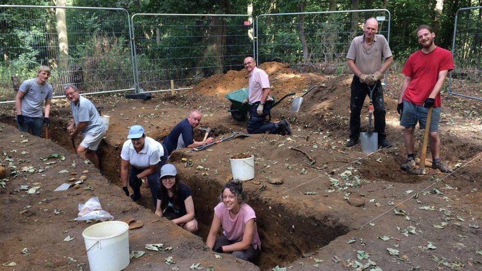 Volunteers at a dig