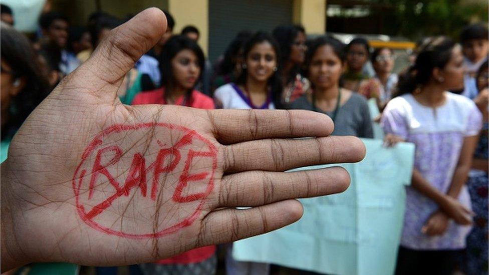 A protest against rape in India