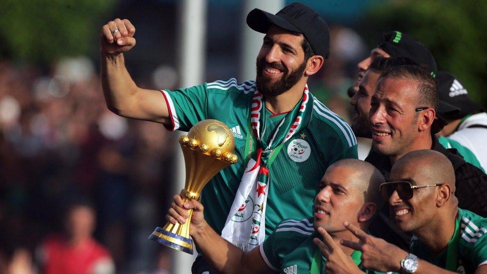 Algeria with the African Nations Cup trophy